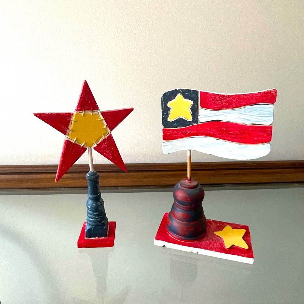 American Flag and Star Wood Home Accents